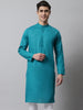 Jompers Men's Teal Blue Cotton Striped Kurta - Distacart