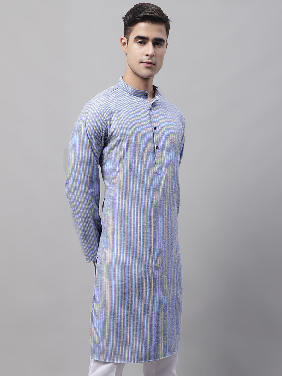 Jompers Men's Blue and White Striped Kurta - Distacart