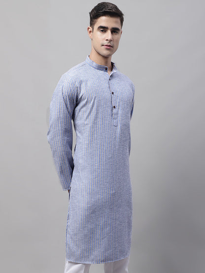Jompers Men's Blue and White Striped Kurta - Distacart
