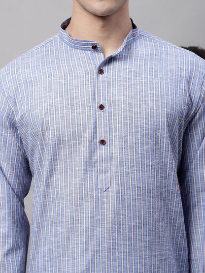 Jompers Men's Blue and White Striped Kurta - Distacart