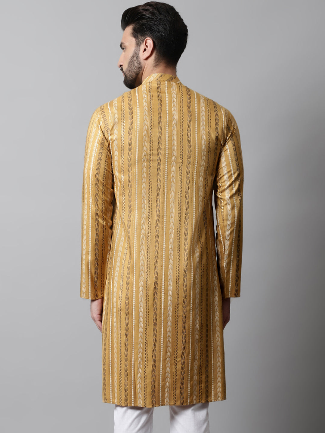 Jompers Men's Beige Foil Printed Kurta - Distacart
