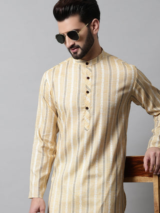 Jompers Men's Beige Geomatric Printed Kurta - Distacart