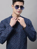 Jompers Men's Navy Blue Printed Pure Cotton Kurta - Distacart