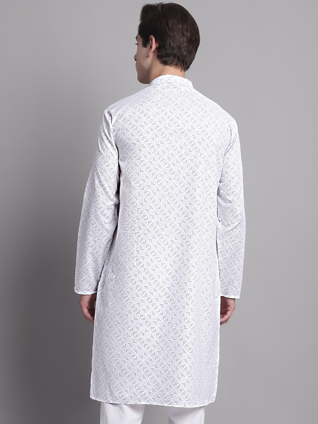 Jompers Men's White Printed Pure Cotton Kurta - Distacart