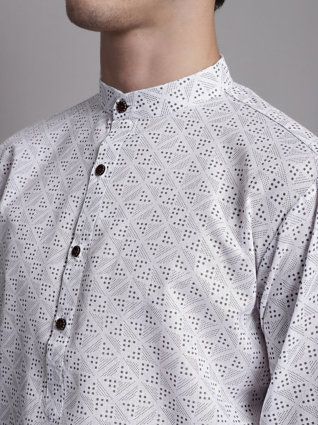 Jompers Men's White Printed Pure Cotton Kurta - Distacart