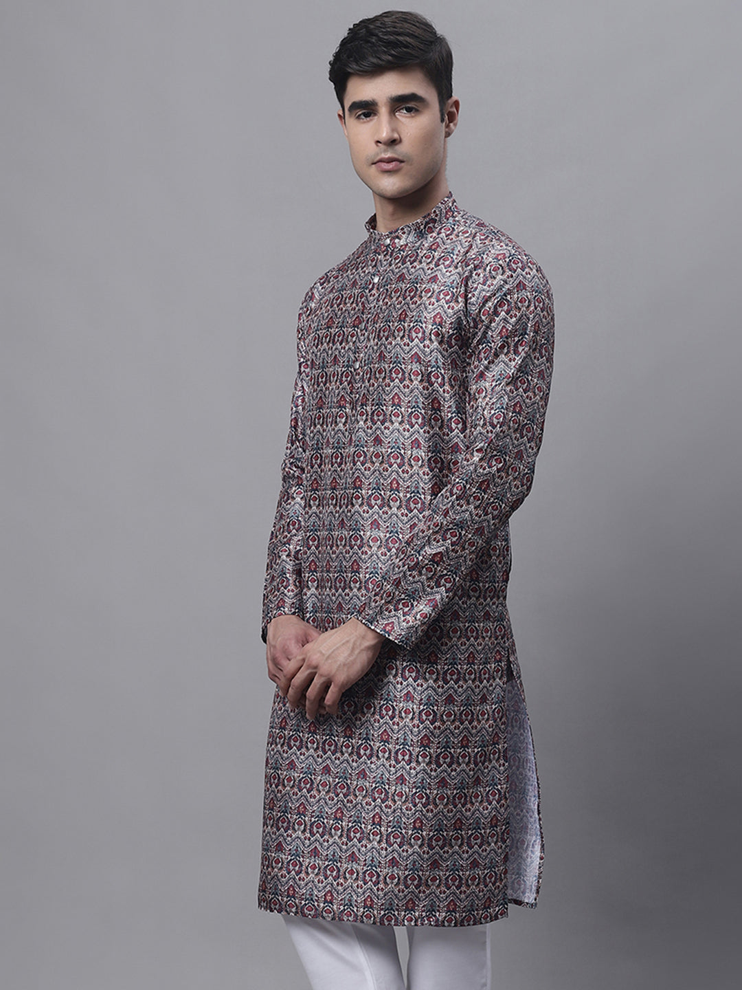 Jompers Men's Maroon Digital Printed Kurta - Distacart