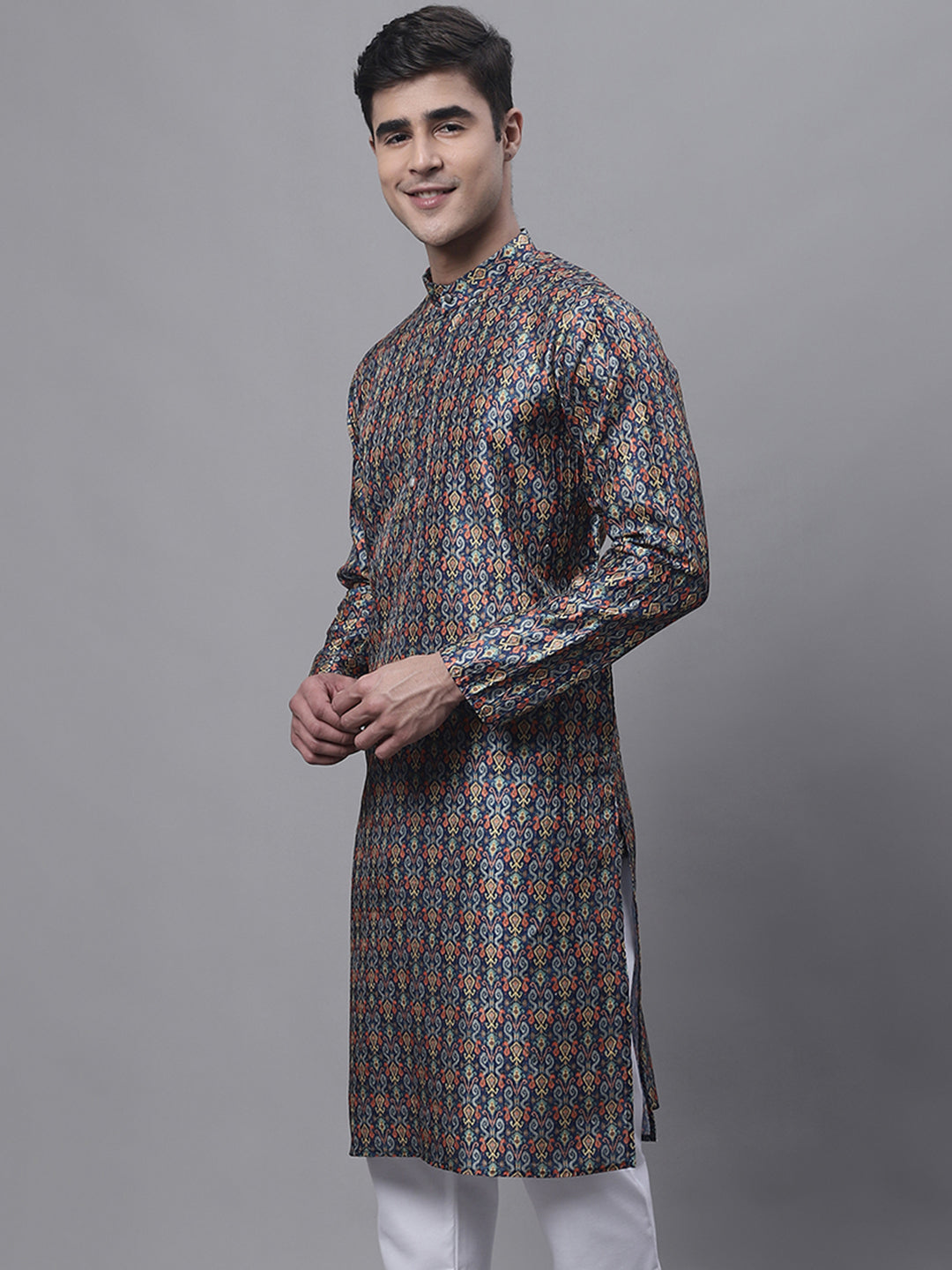 Jompers Men's Navy Digital Printed Kurta - Distacart