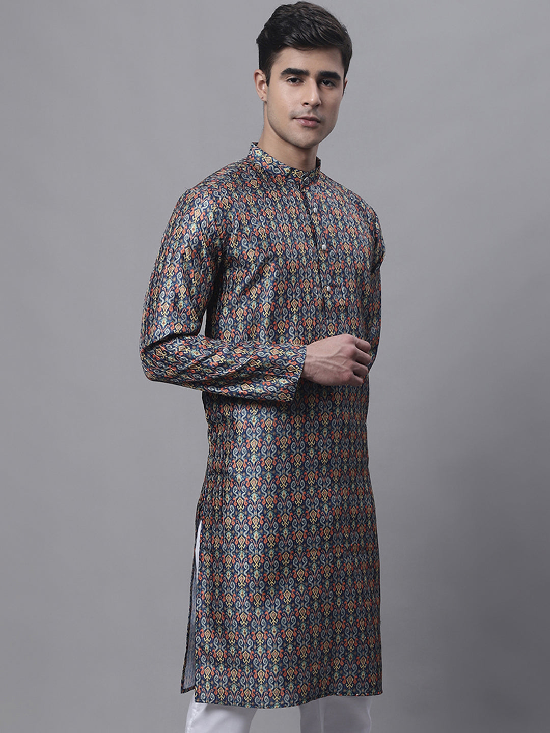 Jompers Men's Navy Digital Printed Kurta - Distacart