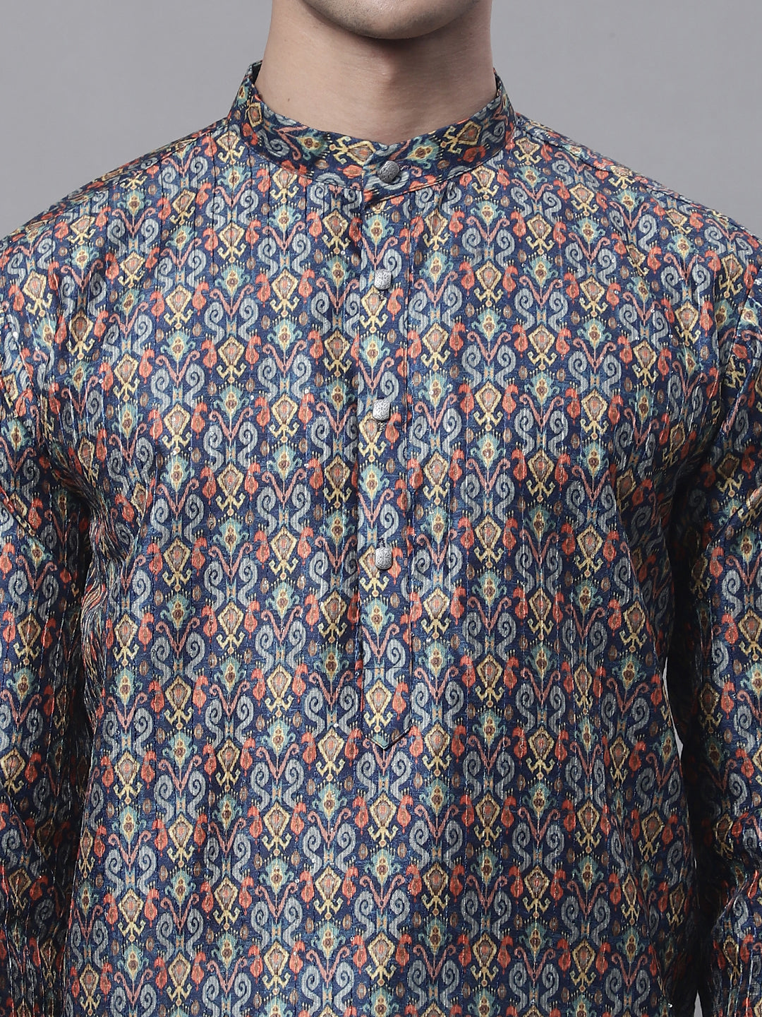 Jompers Men's Navy Digital Printed Kurta - Distacart