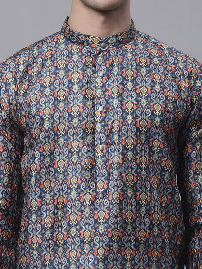 Jompers Men's Navy Digital Printed Kurta - Distacart