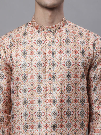 Jompers Men's Peach Digital Printed Kurta - Distacart