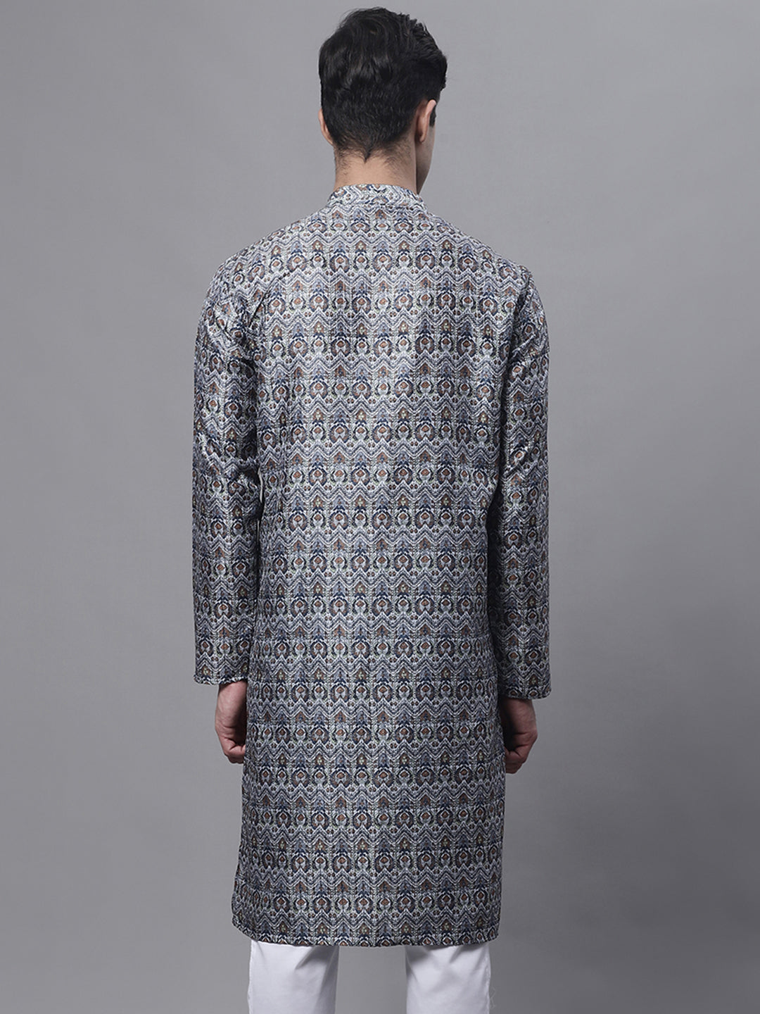 Jompers Men's Silver Digital Printed Kurta - Distacart