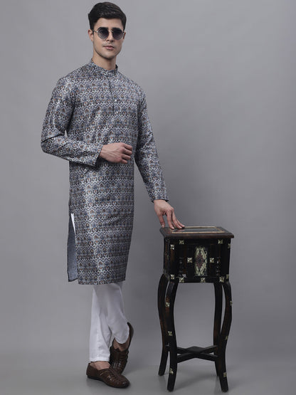 Jompers Men's Silver Digital Printed Kurta - Distacart