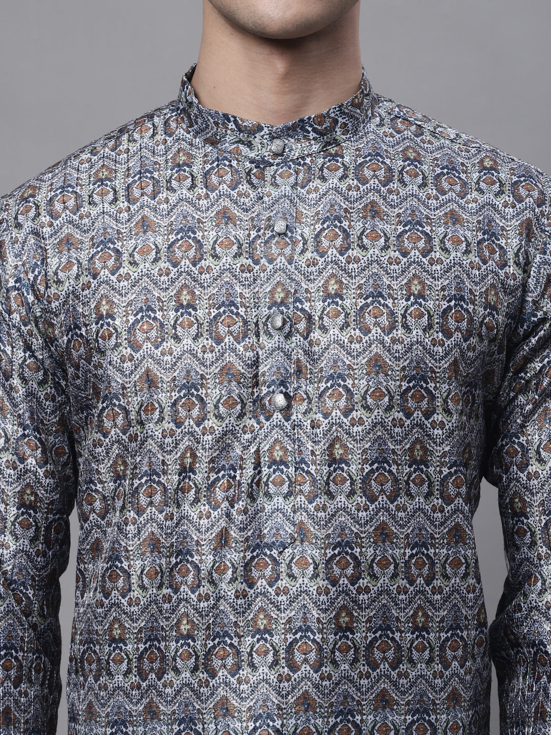 Jompers Men's Silver Digital Printed Kurta - Distacart