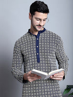 Thumbnail for Jompers Men's Navy Blue Embroidered Kurta Only - Distacart