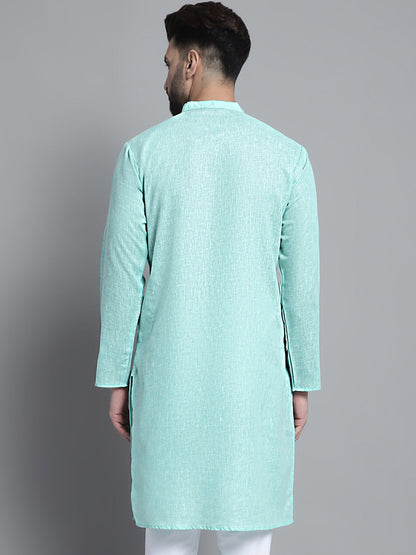 Jompers Men's Solid Pure Cotton Kurta Only - Green - Distacart