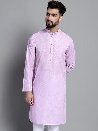 Jompers Men's Solid Pure Cotton Kurta Only - Purple - Distacart