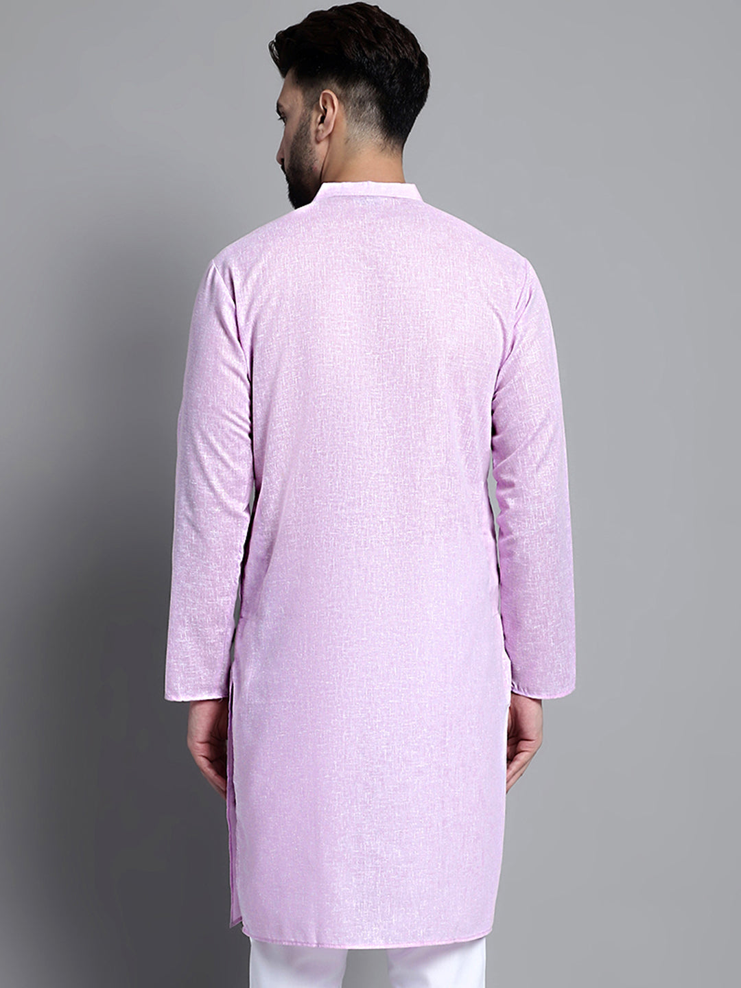 Jompers Men's Solid Pure Cotton Kurta Only - Purple - Distacart