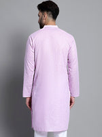 Thumbnail for Jompers Men's Solid Pure Cotton Kurta Only - Purple - Distacart