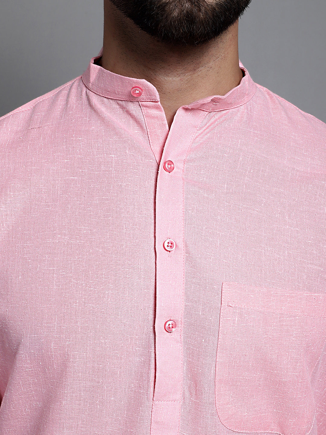 Jompers Men's Solid Pure Cotton Kurta Only - Pink - Distacart