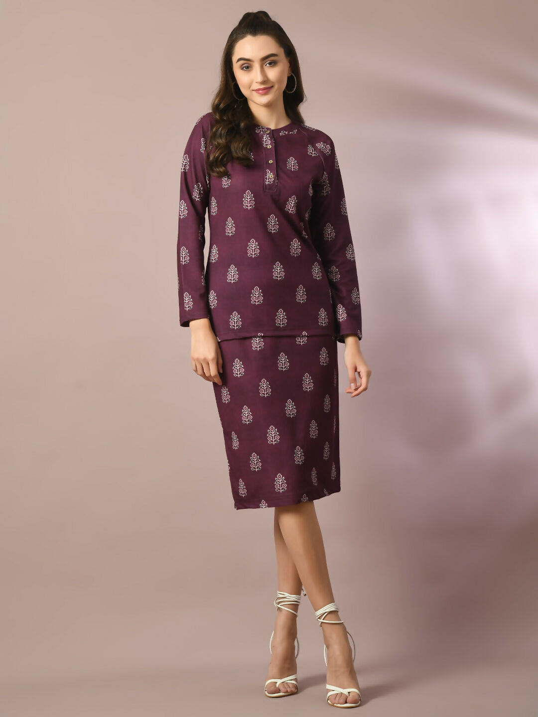 Myshka Women's Violet Embellished Raglan Sleeve Party Top - Distacart