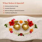 Thumbnail for Pujashree Chakra Shankh Diya Set – Decorative Puja Set for Home Temple & Worship - Dista