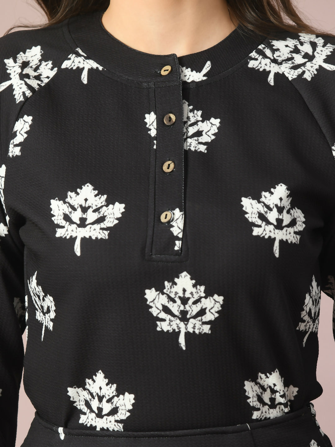 Myshka Women's Black Embellished Raglan Sleeve Party Top - Distacart