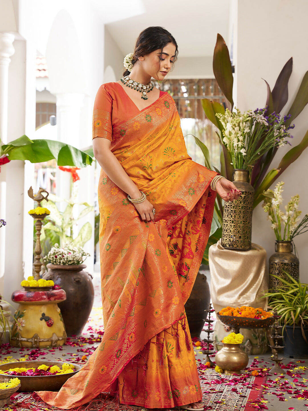 Shree Shyam Fashion Yellow Soft Silk Saree - Distacart