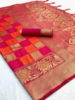 Thumbnail for NOZ2TOZ Jacquard Lichi Silk Pink Saree With Unstitched Blouse Piece - Distacart