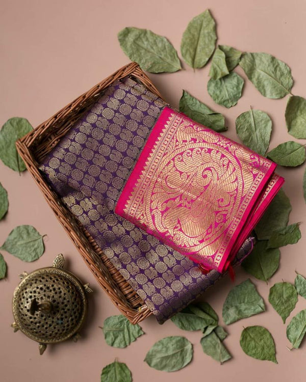 Malishka Jacquard Lichi Silk Pink Saree With Unstitched Blouse Piece - Distacart