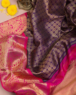 Thumbnail for Malishka Jacquard Lichi Silk Pink Saree With Unstitched Blouse Piece - Distacart