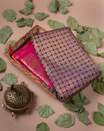 Thumbnail for Malishka Jacquard Lichi Silk Pink Saree With Unstitched Blouse Piece - Distacart