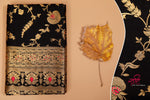 Thumbnail for NOZ2TOZ Jacquard Lichi Silk Black Saree With Unstitched Blouse Piece - Distacart