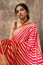 Thumbnail for NOZ2TOZ Jacquard Lichi Silk Red Saree With Unstitched Blouse Piece - Distacart