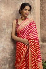 Thumbnail for NOZ2TOZ Jacquard Lichi Silk Red Saree With Unstitched Blouse Piece - Distacart