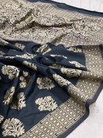 Thumbnail for NOZ2TOZ Jacquard Lichi Silk Black Saree With Unstitched Blouse Piece - Distacart