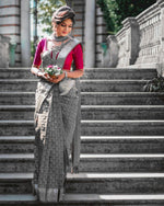 Thumbnail for NOZ2TOZ Jacquard Lichi Silk Grey Saree With Unstitched Blouse Piece - Distacart