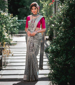 Thumbnail for NOZ2TOZ Jacquard Lichi Silk Grey Saree With Unstitched Blouse Piece - Distacart