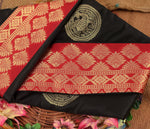 Thumbnail for NOZ2TOZ Jacquard Lichi Silk Black Saree With Unstitched Blouse Piece - Distacart