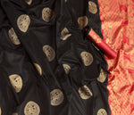 Thumbnail for NOZ2TOZ Jacquard Lichi Silk Black Saree With Unstitched Blouse Piece - Distacart