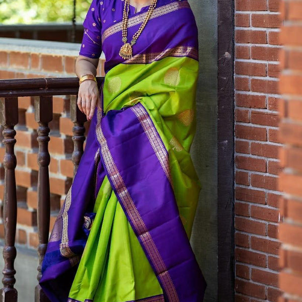 NOZ2TOZ Jacquard Lichi Silk Green Saree With Unstitched Blouse Piece - Distacart