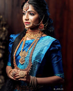Thumbnail for NOZ2TOZ Jacquard Lichi Silk Blue Saree With Unstitched Blouse Piece - Distacart