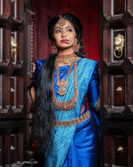 Thumbnail for NOZ2TOZ Jacquard Lichi Silk Blue Saree With Unstitched Blouse Piece - Distacart