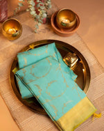 Thumbnail for NOZ2TOZ Jacquard Lichi Silk Pista Saree With Unstitched Blouse Piece - Distacart