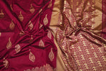 Thumbnail for NOZ2TOZ Jacquard Lichi Silk Maroon Saree With Unstitched Blouse Piece - Distacart
