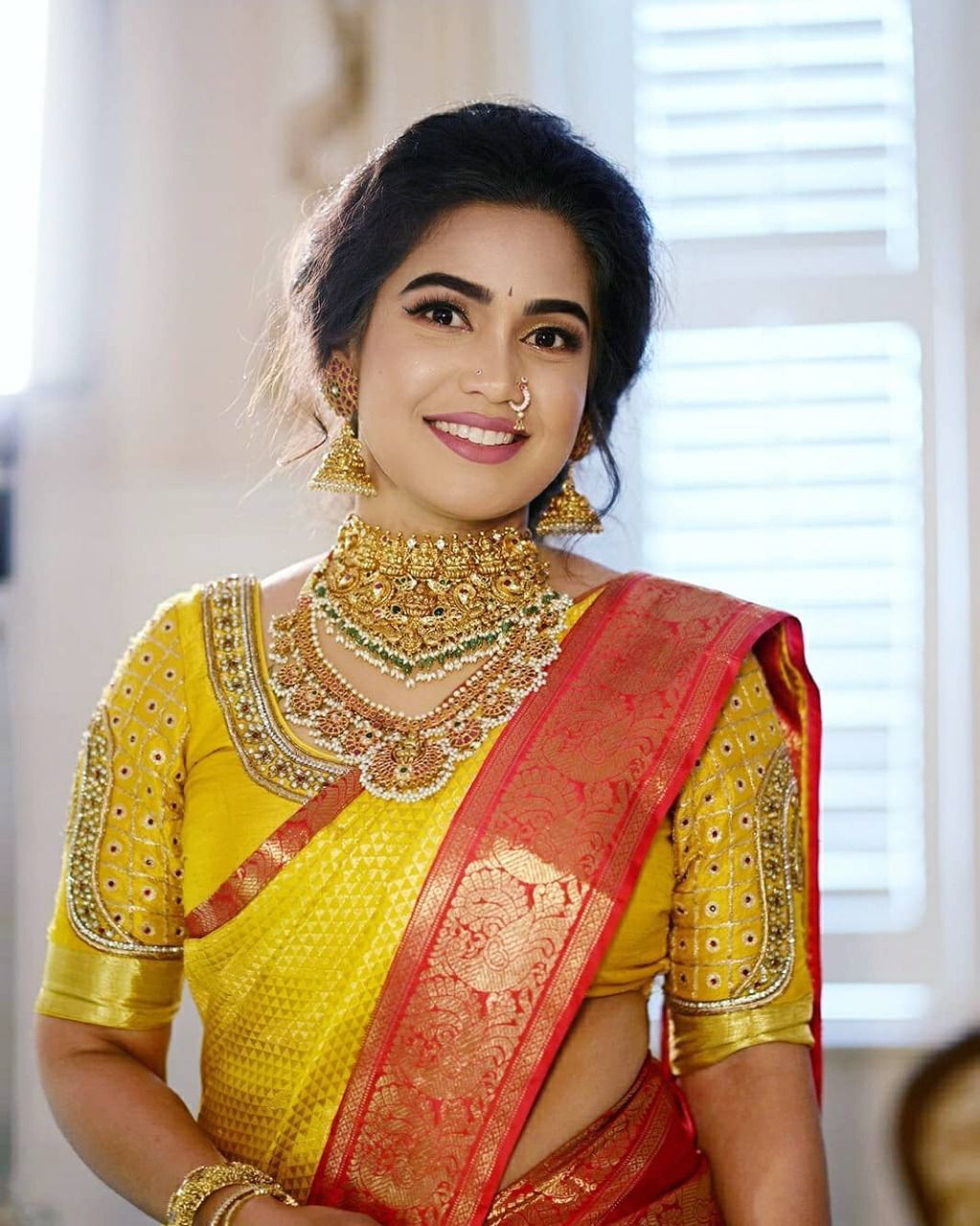 NOZ2TOZ Jacquard Lichi Silk Yellow Saree With Unstitched Blouse Piece - Distacart