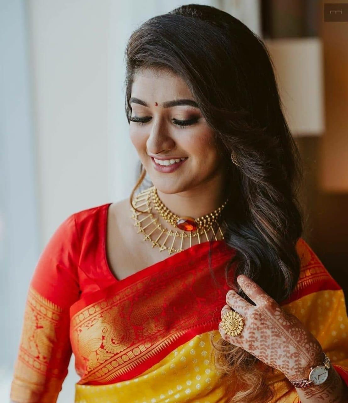NOZ2TOZ Jacquard Lichi Silk Yellow Saree With Unstitched Blouse Piece - Distacart
