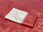 Thumbnail for NOZ2TOZ Jacquard Lichi Silk Cream Saree With Unstitched Blouse Piece - Distacart