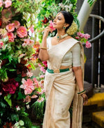 Thumbnail for NOZ2TOZ Jacquard Lichi Silk White Saree With Unstitched Blouse Piece - Distacart
