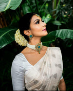 Thumbnail for NOZ2TOZ Jacquard Lichi Silk White Saree With Unstitched Blouse Piece - Distacart